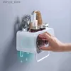 Portaspazzolino Ecoco Portaspazzolino a parete Punzonatura gratuita Dispenser automatico di dentifricio Portaoggetti per bagno Accessori per il bagno Q231202