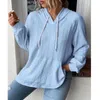 Felpe con cappuccio da donna Autunno Inverno Tempo libero Collezione giovanile Dolcezza Stile Felpa con cappuccio ampia con coulisse ampia Tinta unita Pullover Top