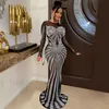 Urban Sexy Dresses Sexig Rhinestone Crystal Mesh Se genom Maxi Dress Sparkle Womens Birthday Night Clubwear Long Party Dresses T231202