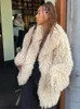 Casaco de pele feminina outono inverno falso fofo para senhoras elegante peludo gola virada para baixo manga longa moda feminina casaco de rua alta