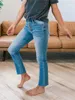 Damesjeans Blauwe Rechte Knop Mode Vintage Casual Vrouw Denim Broek Jean Femme Midden Taille Volledige Lengte Slank