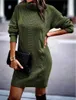 Abiti sexy urbani Abbigliamento per maglione in maglia in maglia da maglia da maglieria Donne Cross Long Spring Khaki 2023 Spring Autumn Inverno Abiti sexy Vestido Streetwear Jumper T231202