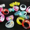 Cluster Rings 10/20Pcs Kids Ring Cute Kawaii Acrylic Cartoon Princesses Girl For Children Accessories Toy Party Birthday Gift