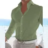 Camicie eleganti da uomo Camicia da festa in poliestere Regular Tinta unita Abbottonata Casual Causale Confortevole Quotidiano per le vacanze Marchio