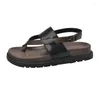 Sandales pour femmes portant des tongs d'été avec bout pincé, petit Design Muffin, chaussures romaines à semelles épaisses