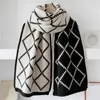 Scarves Women Autumn And Winter Double Sided Thickened Warm Shawl Scarf Classic Black White Checkerboard Cashmere Plaid