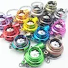 Mini LED Turbo Turbocharger Keychain Spinning Turbine Key Chain Ring Pendant Whistle Sound Keyfob Keyring Car Interior Accessory with box