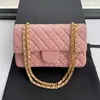 Borsa da donna da uomo woc 19 Borsa a tracolla classica con patta moda Ragazzo in pelle di agnello trucco a tracolla Borsa da donna di lusso Cleo Clutch tote catena d'oro borse da viaggio borsa B