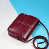 Wallets Shoulder Cross-Body With Lock Closure Leather Bags Purse E74B