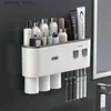Tandborstehållare Mengni -Magnetic Adsorption Inverterad tandborstehållare vägg -Automatisk tandkräm klämmor förvaringsställ badrumstillbehör Q231203
