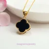 Nouveau collier Van Clover Fashion Classic Natural ONYX CLOVER PENDANT Collier Jade Jewelery Ladies cadeau