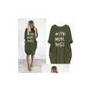 Basic Casual Dresses Newest Summer Women Letter Printed Fashion Crew Neck Panelled Ladies Loose Long Sleeve Apparel Drop Delivery Wome Dhn4W