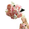 Fleurs décoratives pivoines artificielles 5 têtes fausse fleur rose en soie en vrac pour bricolage Bouquet de mariage douche nuptiale