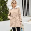 Women Down Parkas Puffer Kurtka Womin Winter Coats Designer Kurtka zimowa Odłączona futrzana kołnierz długi rękaw długi z kapturem zagęszczony ciepłe wiatrów 2GP6