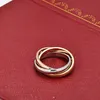 'Gold Silver Rosegold' tre-ring Crossing Triple Rings for Women Men Lovers '316L Titanium Steel Wedding Band Anei214G