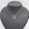 Collar de herradura para mujer, joyería ecuestre de plomo y níquel, hecha de aleación de Zinc con cristales checos 292r