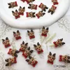 Décorations d'art d'ongle 100pcs Noël Résine Nail Charms AssortimentSnowman Tree Elk Bells Santa Claus3D Kawaii Accessoires Nails Art DIY Craft Parts 231202