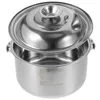 Storage Bottles Stainless Steel Lard Tank Container Lid Household Oil Basin Grease Cooking Metal Pot Kitchen