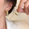 Hoop Earrings Fashion Metal Piercing Simple Oval Charm Earring For Women Girls Party Jewelry Gift E730