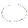 Halsband mit hoher Farbbeständigkeit, Messing, Vintage-Stil, Doppelschicht-Design, lila Naturstein-Kette, Halskette, schlichter China-Chic, weiblich