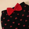 مجموعات الملابس 3pcs طفل طفلة الملابس مجموعات Bowknot Red Top Love Printed Printed Prints Dust Dust Hitbit