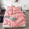 Bedding sets Solid Quilt Cover Duvet Case Set Home Singl Double Bed Comforter With Pillowcase Queen Twin King SizeNo Bedsheet 231202