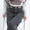 Jeans da donna Inverno caldo Donna Addensato in pile Pantaloni termici a gamba dritta Regolare elastico a vita alta Moda Velluto Pantaloni retrò femminili 231201