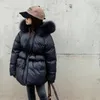 ダウンコート冬の女の子ダウンジャケットリアルフォックスファーチルドレンスリムコート厚い暖かい子供衣装ティーンエイジブラックパーカーXMP198 231202