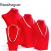 -Selling Big red Velvet mannequin necklace jewelry display stand portrait neck shelf jewelry stand props272M
