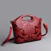 Evening Bags MOTAORA Women Leather Shouder Bag 2023 High Quality Chinese Style Tote Vintage Embossed Handbag Floral Retro Ladies 231201