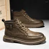 Stiefel Leder für Männer Marke Mode Casual Mann Schuhe Anti-Slip Arbeits Herren Top Qualität Cowboy