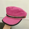 女性のためのベレー帽のミリタリーチェーン帽子スプリングフラットアーミーキャップ