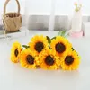 Decorative Flowers Sunflower Simulation Bouquet Ornament Dry Flower Fake Picnic Plastic Decoration Holding Pography Props