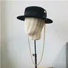Wide Brim Hats Bucket Fibonacci Fedora Hat Retro Wool Felt Women European Punk Chain Novelty Flat Top Men Cap Street Fashion Wild Trend 231202