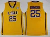 NCAA LSU Tigers College High School Montverde Academy Eagles Ben Simmons Jersey Basquete Sticthed Branco Amarelo Roxo