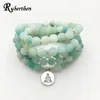 Ruberthen 2017 Nuovo design Ab amazonite Mala Beads Bracciale Trendy Yoga Collana Bracciale in pietra naturale fatto a mano di alta qualità J1907340s