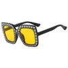 Solglasögon Diamond Designer Square for Women Men Retro Overdized Frame Ins Trending Ladies Luxury Sun Glasses UV400 EYEG