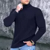 Männer Pullover Außenhandel Gestricktes Hemd Für Winter Jugend Stehkragen Verdickt Solide Gestreiften Pullover Basis Kleidung