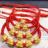 Handgefertigter geflochtener chinesischer Stil rote Stringarmbänder Drachen Perlen Schutzgesundheit Lucky Happiness Charme Geburtstag Schmuck Schmuck