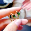 Stud Earrings Natural Diopside For Women Silver 925 Jewelry Luxury Gem Stones 18k Gold Plated Free Shiping Items