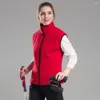 Jachtjassen Dames Wintervest Polyester Herfst Sportvesten Houden Warm Winddicht Met Rits Stand Kraag Voor Ski-alpinisme