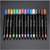 Ögon Shadowliner Combination Waterproof Pearlescent Eyeshadow Pencil Stick 15 Färger varaktiga Glitter Shimmer Shadow Pen Eyeliner Eyes Makeup Tools 231201