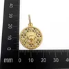 Pendant Necklaces Vintage Round Loin Head Gold Plated Brass CZ Zircon Men Hip Hop Animal Necklace Accessories For Women Jewelry Making