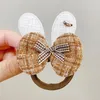 Nowe kolory kawy Bow Rabbit Elastic Hair Band for Women Girls Sweet Hair Tie