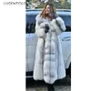 女性S毛皮のフェイクコート女性冬のファッションウォームxロングコートソリッドフード付きゆるい大きなサイズオープンステッチ衣類ルゲントロ231201