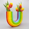 Wazony Rainbow Banana Wazon Ozdoba Rzemiosła Dekoracja Dekoracja w kształcie litery U Prezent Kreatywny dom domowy