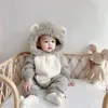 Pagliaccetti Baby Animals nati Ragazzi Ragazza Abbigliamento invernale Cartoon Leone Tuta per tuta da bambino Pagliaccetto carino 231202