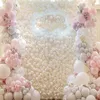 2 x 2 M (6,6x6,6 piedi) 5D Rosa bianca Fiore di stoffa Muro Tessuto artificiale Roll Up Ortensia Parete floreale Sfondo matrimonio Decorazione Tenda appesa Puntelli foto 036