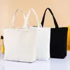 Aufbewahrungstaschen, cremeweiß, einfarbig, Einkaufs-Schultertasche, hohe Kapazität, DIY, umweltfreundlich, Shopper, Baumwoll-Leinentasche, Handtaschen, Geschenke