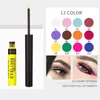 Combinatie van oogschaduw/liner 12 kleuren Matte eyeliner Vloeistof Waterproof Gemakkelijk te dragen Make-up Matte eyeliner Blauw Rood Groen Bruin Eyeliner Color Liner 231202